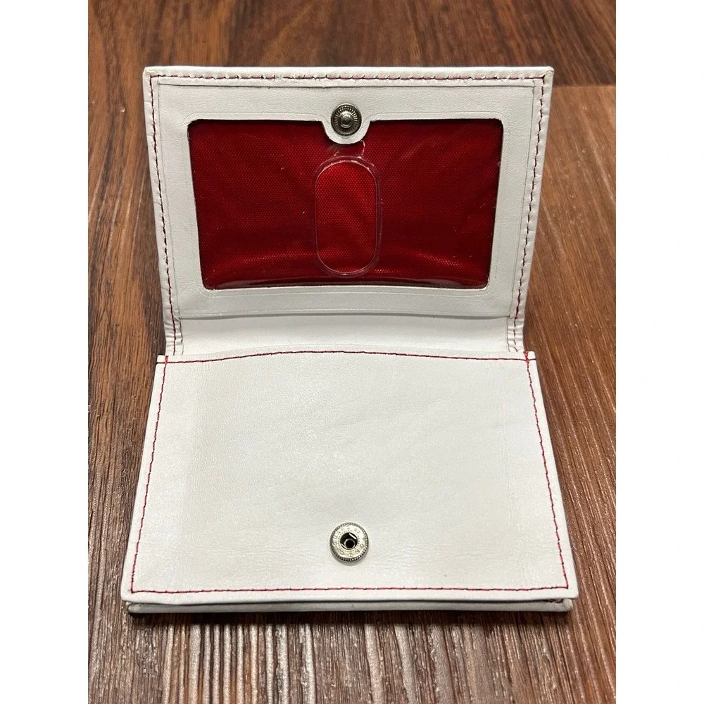 PGA Tour Wallet Red/White Leather‎ Slim Billfold Card Holder